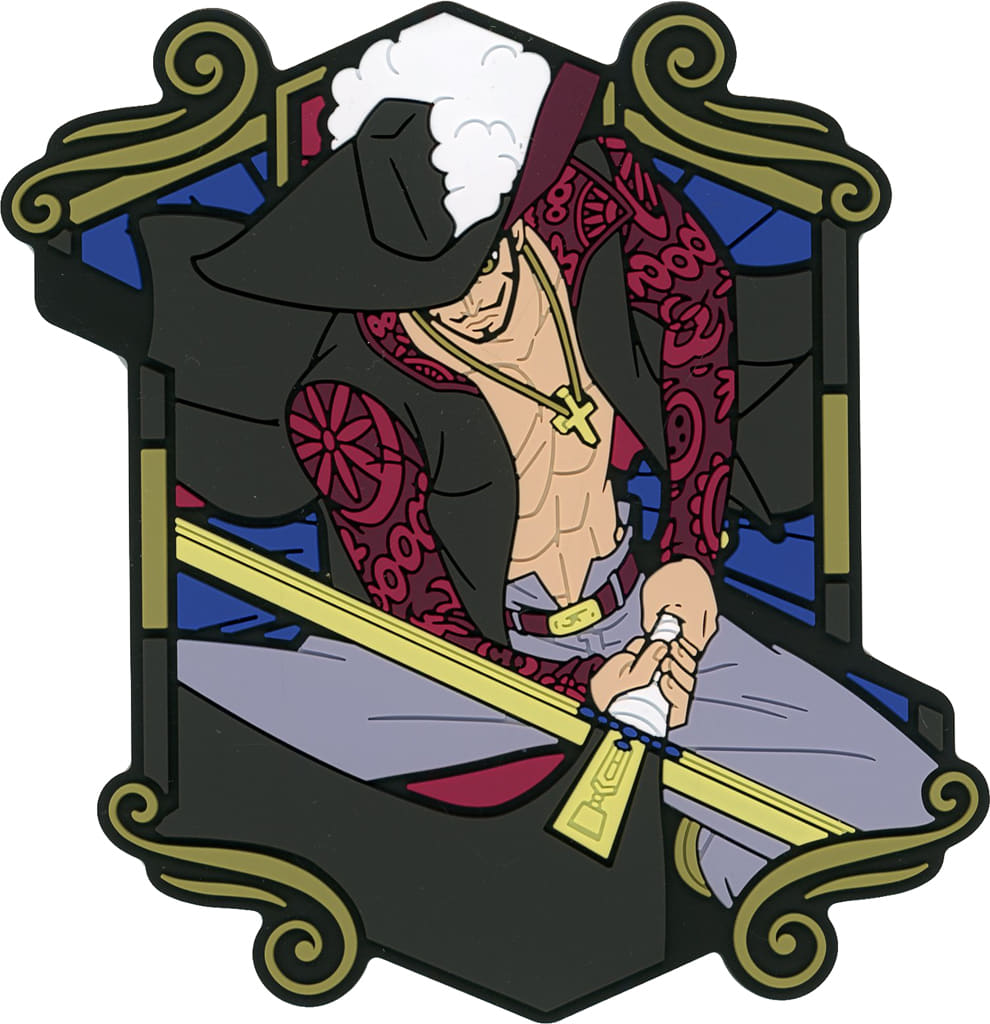 Dracule Mihawk Rubber Coaster from One Piece EX: Bushido Lineage H Prize by BANDAI SPIRITS, Approx. 10 cm