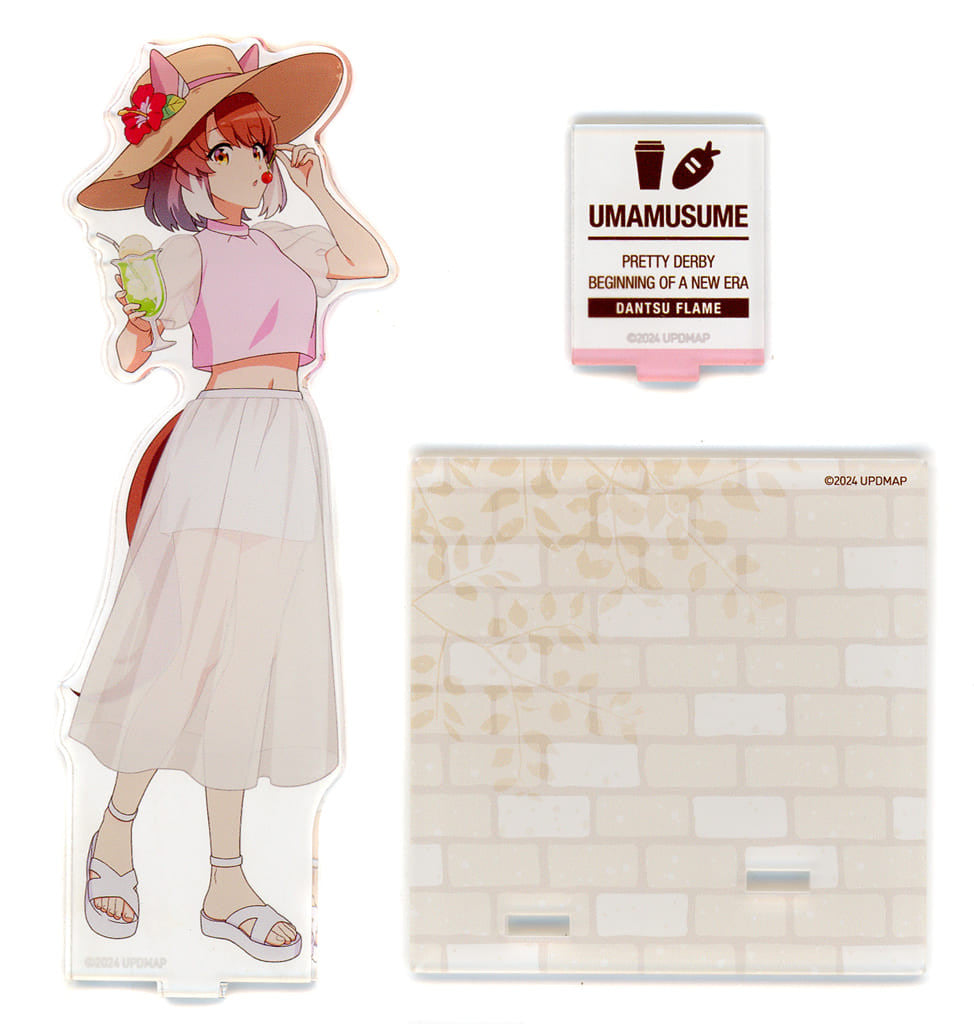 Dantsu Flame Acrylic Figure Stand Coaster - Vacation Ver. (Chugai Grace Cafe / Chugai Kogyo) - 15×10cm