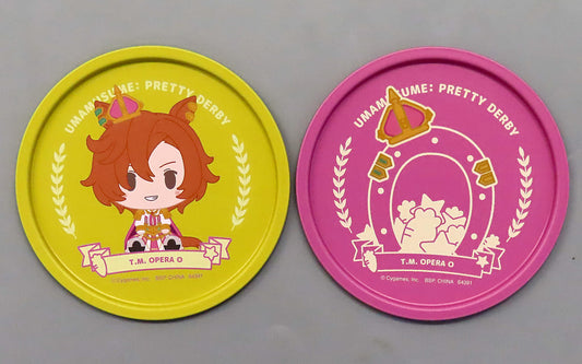 T.M. Opera O Twin Metal Coasters (Pair) - Umamusume Pretty Derby Ichiban Kuji 9th Edition F Prize - BANDAI SPIRITS - 9cm