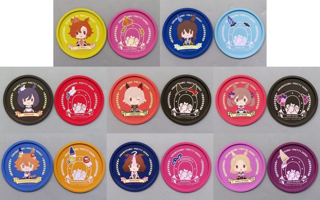 Umamusume Pretty Derby Twin Metal Coaster Set Complete 8-Design 2pcs Each Ichiban Kuji 9th F Prize BANDAI SPIRITS Approx 9cm Used