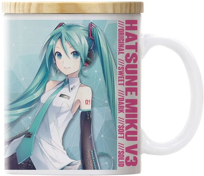 Hatsune Miku V3 Full-Color Lidded Mug - COSPA Ceramic Mug 9.5cm × 8cm (Pre-owned)