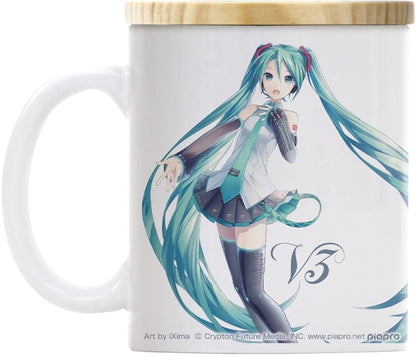 Hatsune Miku V3 Full-Color Lidded Mug - COSPA Ceramic Mug 9.5cm × 8cm (Pre-owned)