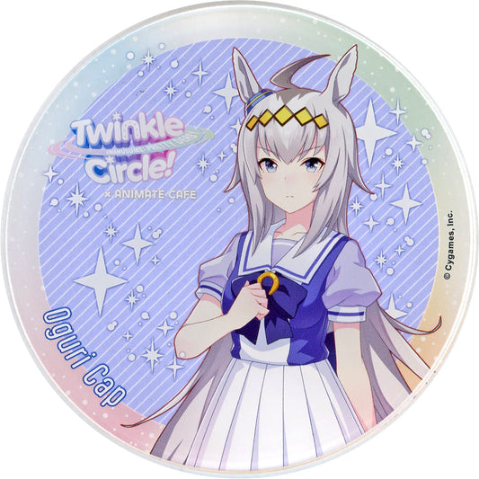 Oguri Cap Trading Acrylic Coaster - Umamusume Pretty Derby Twinkle Circle! animatecafe Pop-Up in Marine Messe Fukuoka (Animate Paid Drink Bonus, ~9cm, Pre-owned)