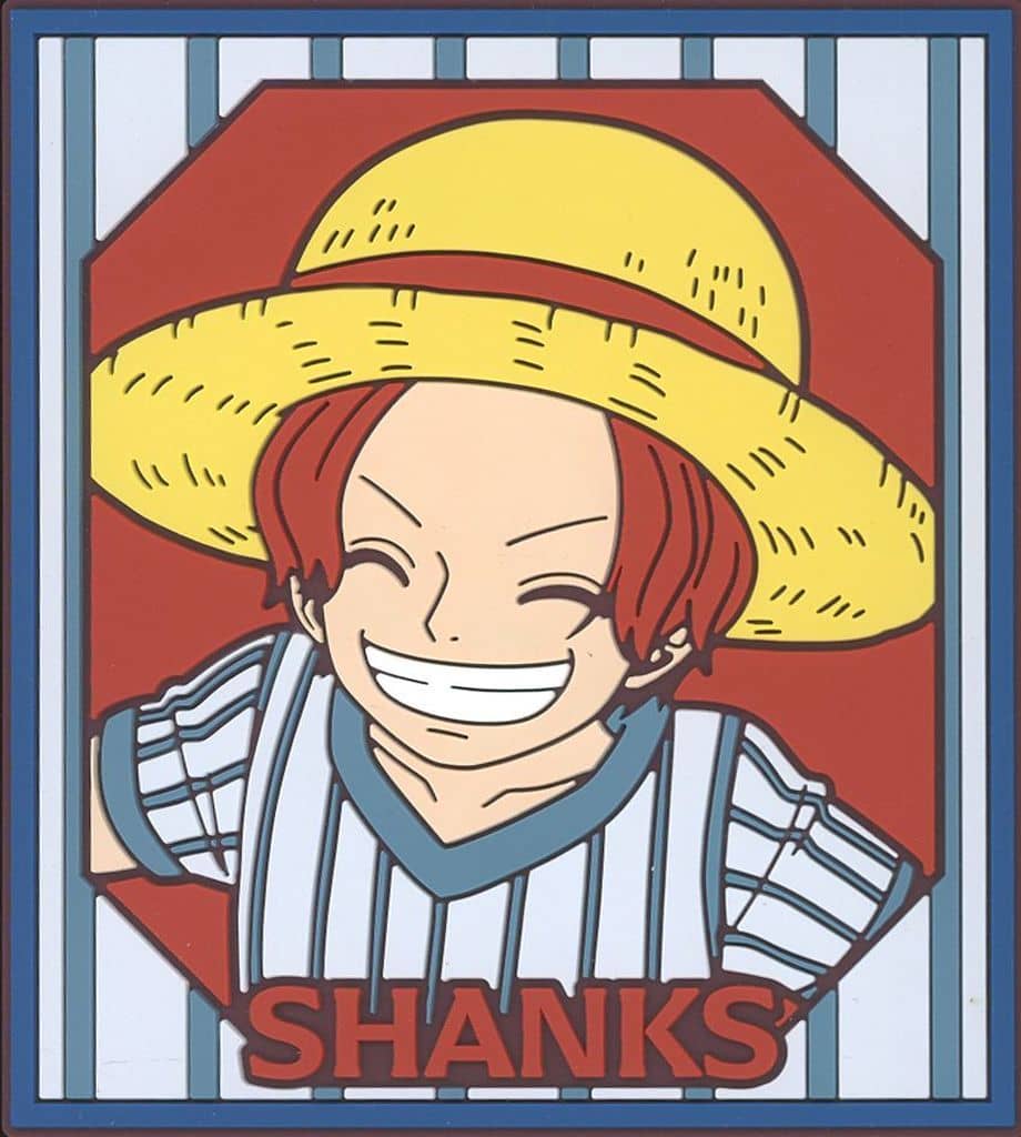 Shanks as a Pirate Apprentice Rubber Coaster and Rubber Tie, ONE PIECE Roger Pirates Legendary Pirates Ichiban Kuji J Prize, 10 cm
