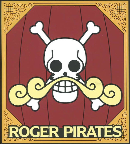 Roger Pirates Symbol Mark Rubber Coaster and Rubber Tie Assortment from ONE PIECE Ichiban Kuji J Prize, 10 cm