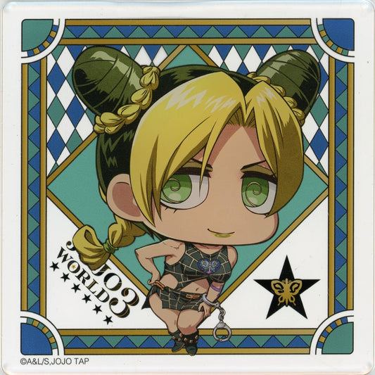 Jolyne Cujoh Acrylic Coaster - JoJo's Bizarre Adventure JOJO WORLD 3 Soft Drink Bonus (Bandai Namco Amusement, Approx. 90 x 90 mm)
