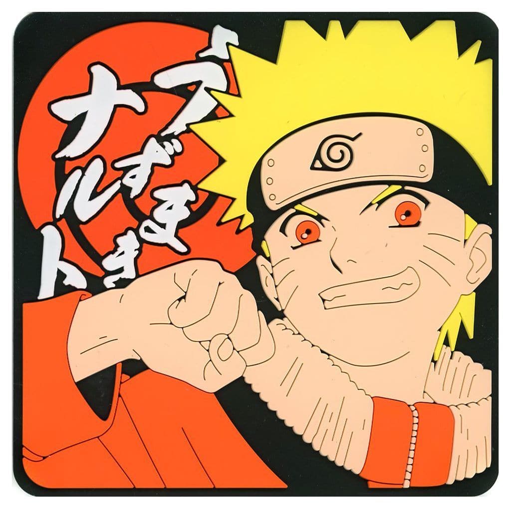 Naruto Uzumaki Rubber Coaster from Naruto: Chunin Exams Arc Ichiban Kuji J Prize by BANDAI SPIRITS, Length Approx. 10 cm