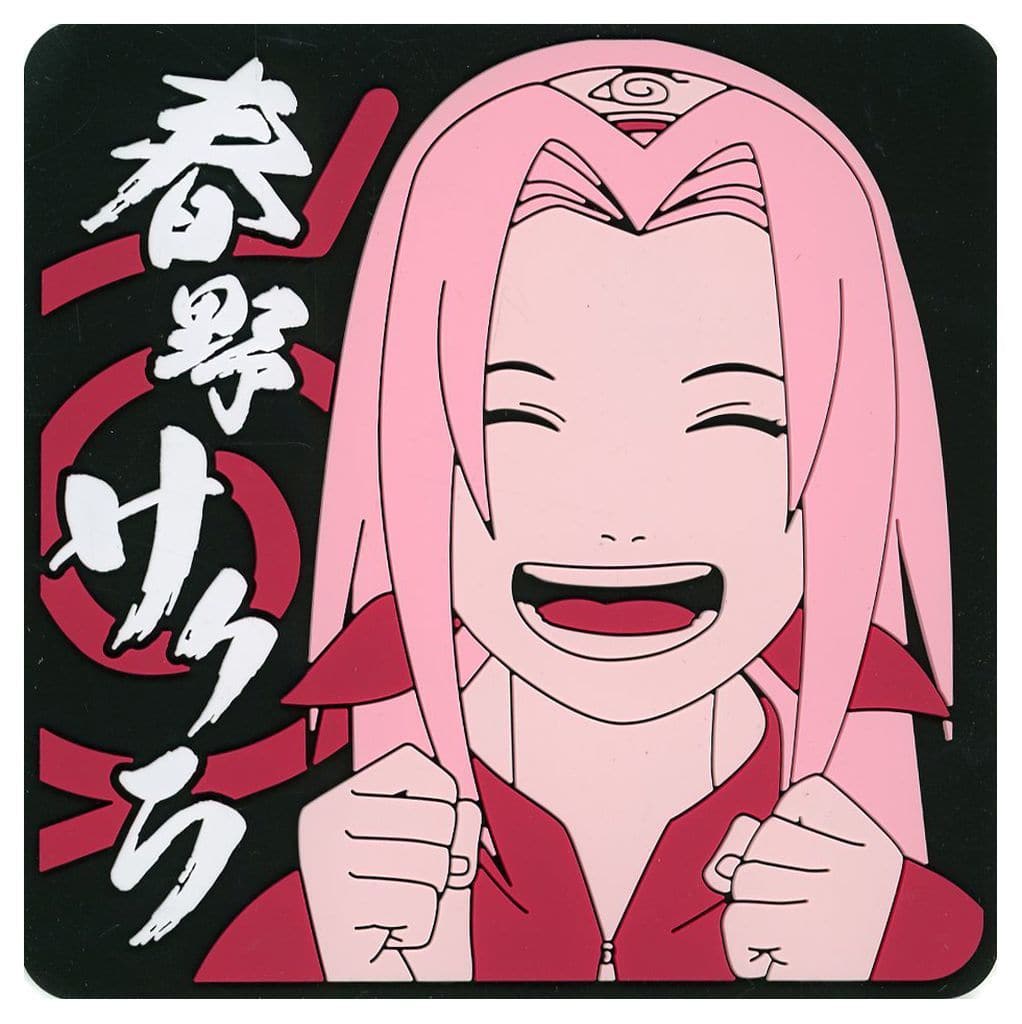 Sakura Haruno Rubber Coaster J Prize from Naruto Chunin Exams Arc Ichiban Kuji by BANDAI SPIRITS, Length Approx. 10 cm