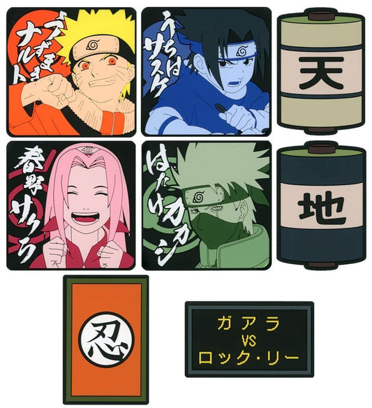 Naruto Chunin Exams Arc Ichiban Kuji J Prize Rubber Coaster Complete Set of 8 by BANDAI SPIRITS