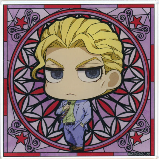 Yoshikage Kira Acrylic Coaster - JoJo's Bizarre Adventure THE★JOJO WORLD IGGY CAFE Drink Menu Bonus (Approx. 90 mm)