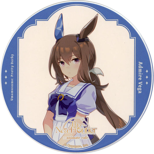 Admire Vega Trading Acrylic Coaster — Umamusume Pretty Derby 6th EVENT The New Frontier Autumn Performance B Group (Animate) — Approx. 90mm (Used)