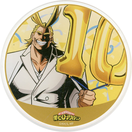 All Might Acrylic Coaster - My Hero Academia 10th Anniversary Start Dash Fair Gratte Animate Cafe Exclusive (Approx. 90 mm)