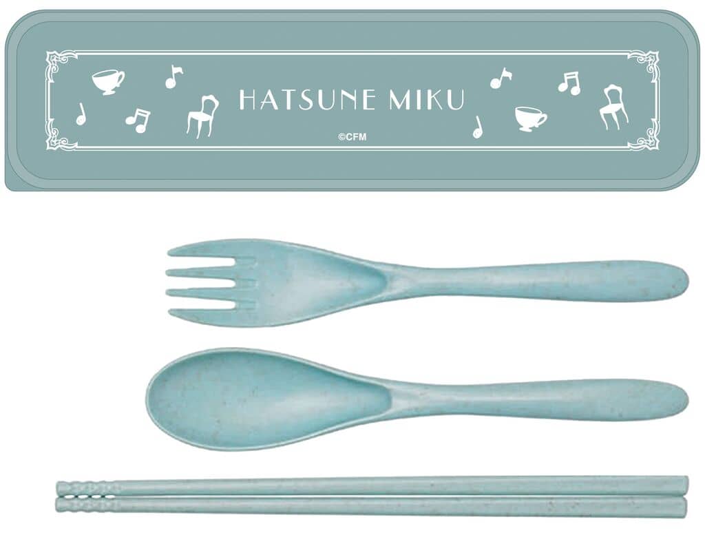 Hatsune Miku Cutlery Set (Chopsticks, Spoon, Fork & Case) - Character Vocal Series - Hatsune Miku | Movic (Pre-owned)