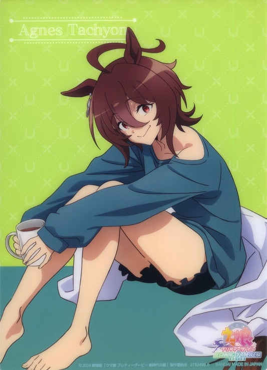 Agnes Tachyon A4 Collectible Clear Board - Umamusume Pretty Derby – Beginning of a New Era Namco Promotion “Relax time” Bandai Namco Amusement Limited (A4, Used)