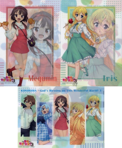KonoSuba 3 FamilyMart Limited Original Clear File Set of 3
