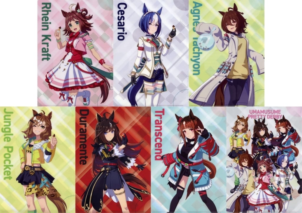 Umamusume Pretty Derby × Lawson Original A4 Clear File Set (7 Pieces) - Lawson Promotion, A4 Size, Used