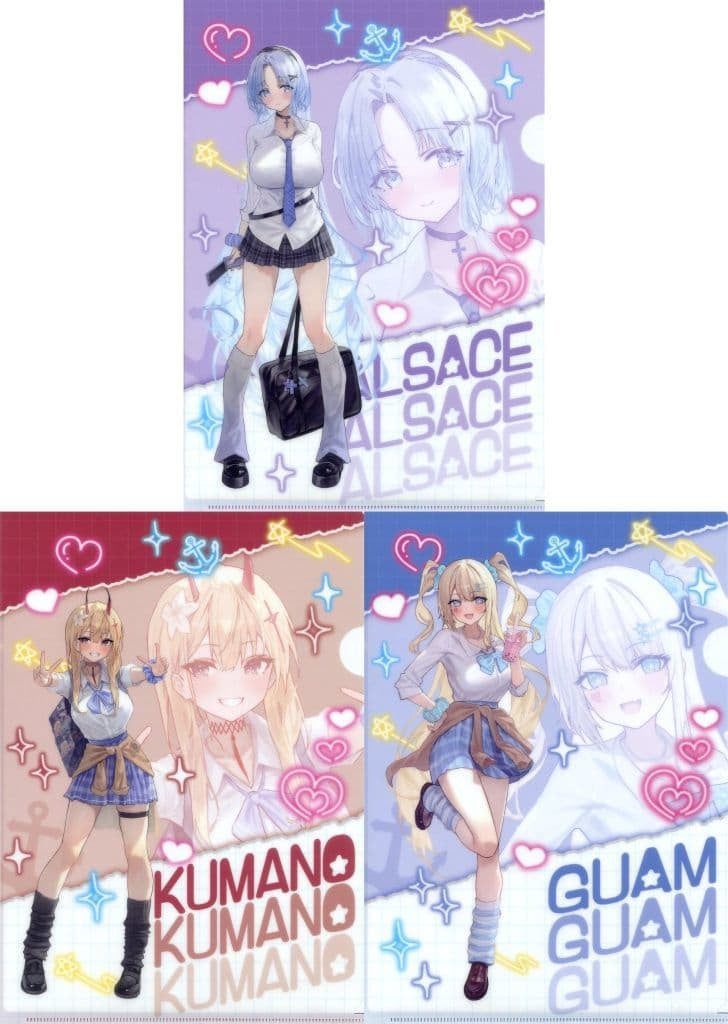 Azur Lane x Don Quijote B (Guam, Kumano, Alsace) A4 Clear File Set