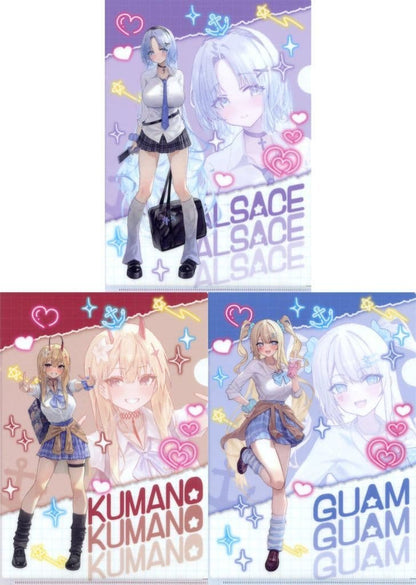 Azur Lane x Don Quijote B (Guam, Kumano, Alsace) A4 Clear File Set