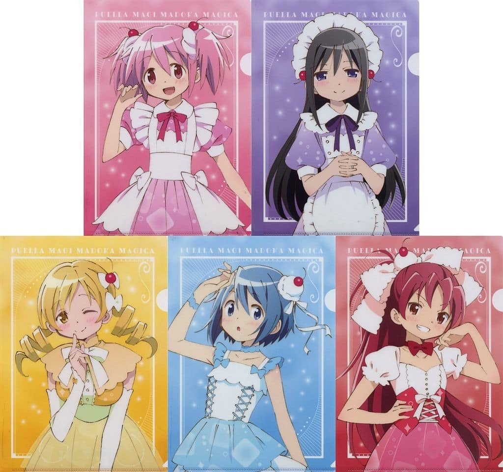 Madoka Kaname / Homura Akemi / Mami Tomoe / Sayaka Miki / Kyoko Sakura A4 Clear File 5-Piece Set - Puella Magi Madoka Magica FamilyMart Exclusive (Reito) - Pre-owned