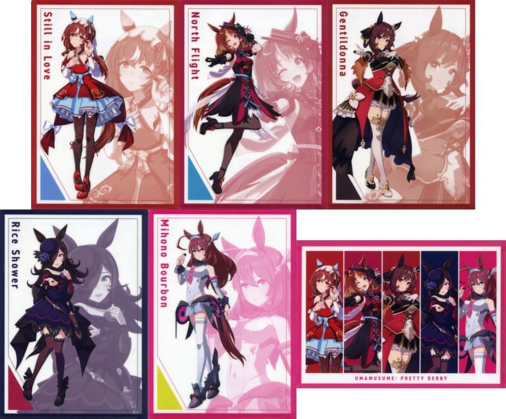 Full 6-Character Umamusume Pretty Derby A4 Clear File Set - FamilyMart Promotional Chocolate Bonus (A4 Size)