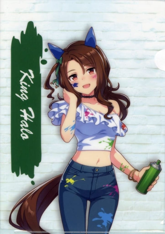 King Halo A4 Clear File — Painter Style (Umamusume Pretty Derby NAMCO Promotion third Charapop Store, Bandai Namco Amusement) Pre-owned