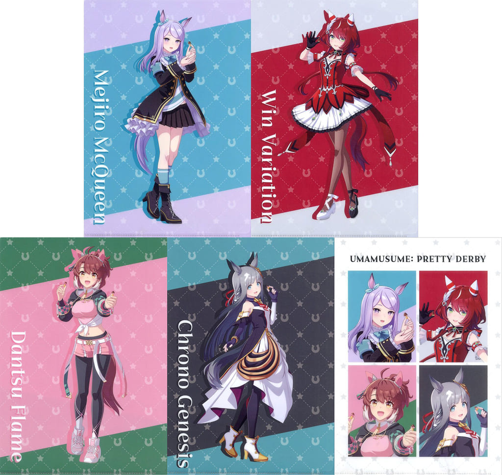 Umamusume Pretty Derby × Lawson Original A4 Clear File 5-Piece Set — Lawson Purchase Bonus (Used)