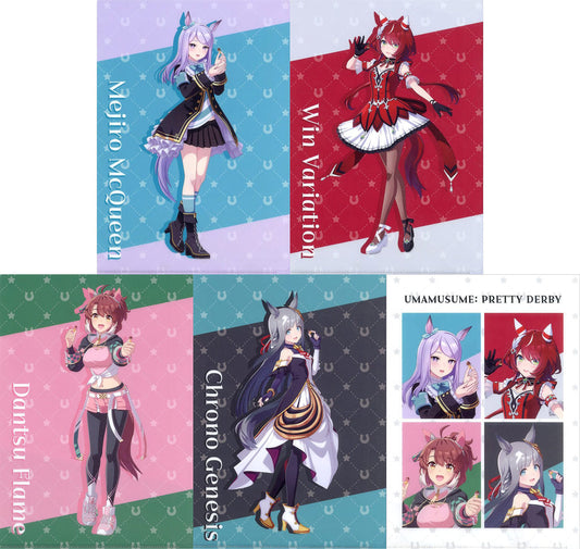 Umamusume Pretty Derby × Lawson Original A4 Clear File 5-Piece Set — Lawson Purchase Bonus (Used)