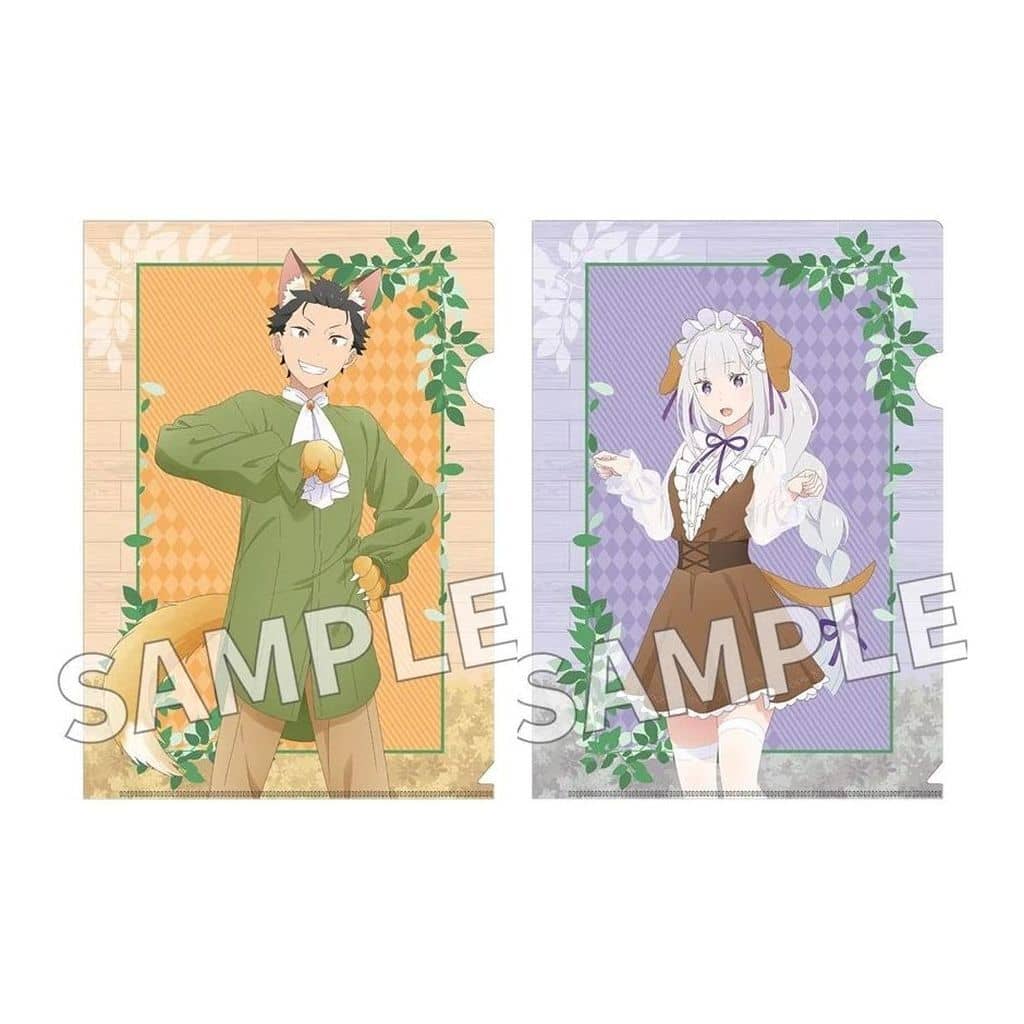 Natsuki Subaru & Emilia A4 Clear File Set (2 Sheets) Fantasy Forest Ver.