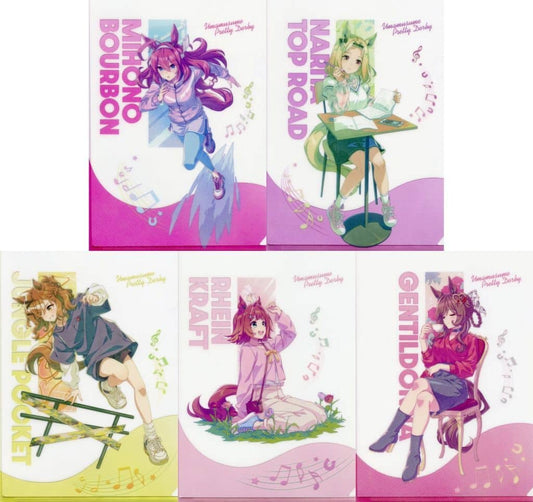 AVIOT × Umamusume Pretty Derby Official Clear File 5-Piece Set (Earphone Collaboration Ver.) A4-Compatible — Cygames (Used)