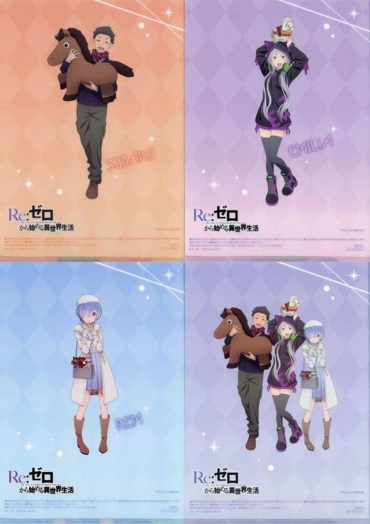 Re:ZERO x 7-Eleven A4 Clear File Complete Set of 4