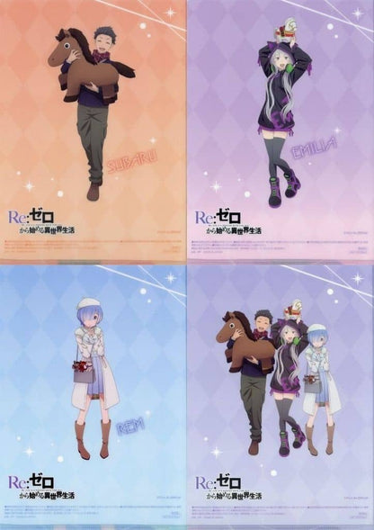 Re:ZERO x 7-Eleven A4 Clear File Complete Set of 4