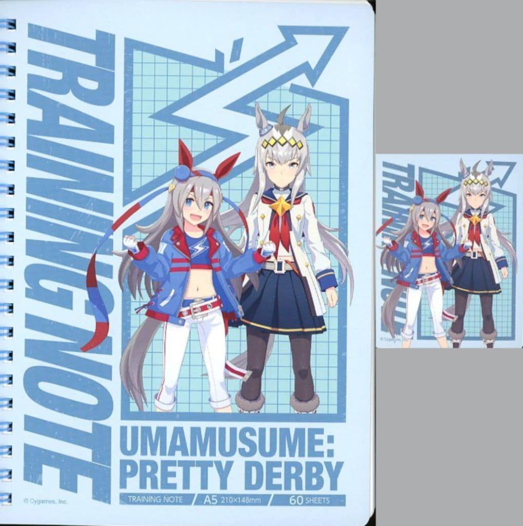 Oguri Cap & Tamamo Cross A5 Ring Notebook with Limited Sticker — Umamusume Pretty Derby × 7-Eleven (Pre-owned, A5, 60 pages)
