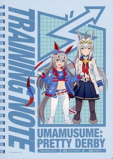 Oguri Cap & Tamamo Cross A5 Ring Notebook with Limited Sticker — Umamusume Pretty Derby × 7-Eleven (Pre-owned, A5, 60 pages)