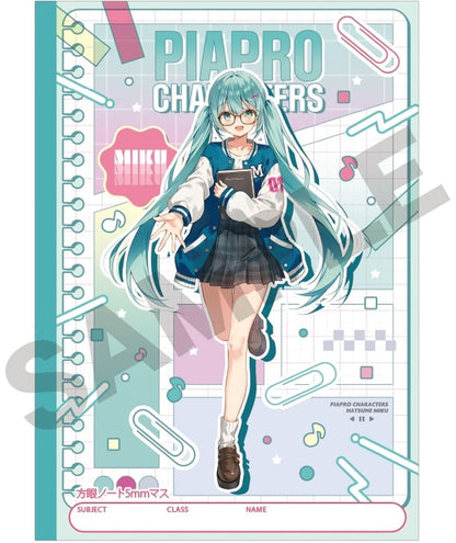Hatsune Miku B5 Grid Notebook Glasses Style VOCALOID Stationery Crux Pre-owned