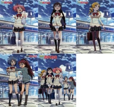 Puella Magi Madoka Magica Lawson × Asahi Campaign F Course Clear File Set (5 A4 Files) - Pre-owned