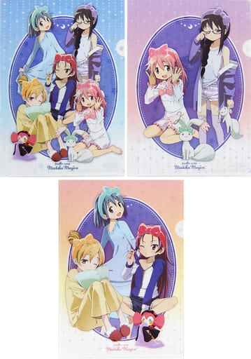 Puella Magi Madoka Magica the Movie: Rebellion Lawson Exclusive A4 Clear File 3-Set - Pajama Group Illustration (Pre-owned)