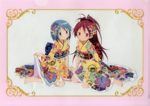 Sayaka & Kyoko (Kimono) A4 Clear File - Puella Magi Madoka Magica - Kyomaf 2018 Purchase Bonus (Pre-owned)