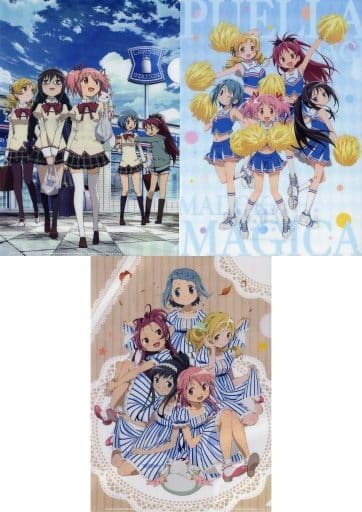 Puella Magi Madoka Magica the Movie: Rebellion × Lawson Reprint Illustration A4 Clear File 3-Piece Set (Lawson Brand, A4) - Used