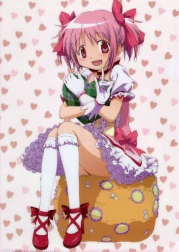 Madoka Kaname (Heart Background) A4 Clear File Archive - Puella Magi Madoka Magica 10 Exhibition - Aniplex