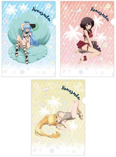 KonoSuba A4 Clear File Set (3 Types) Swimsuit Artwork