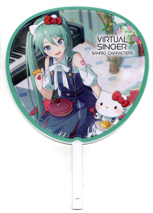 Hatsune Miku × Hello Kitty Uchiwa Fan E Prize - Sega Lucky Kuji Project SEKAI: Colorful Stage! feat. Hatsune Miku × Sanrio Characters (Approx 29×40 cm) - Sega Fave