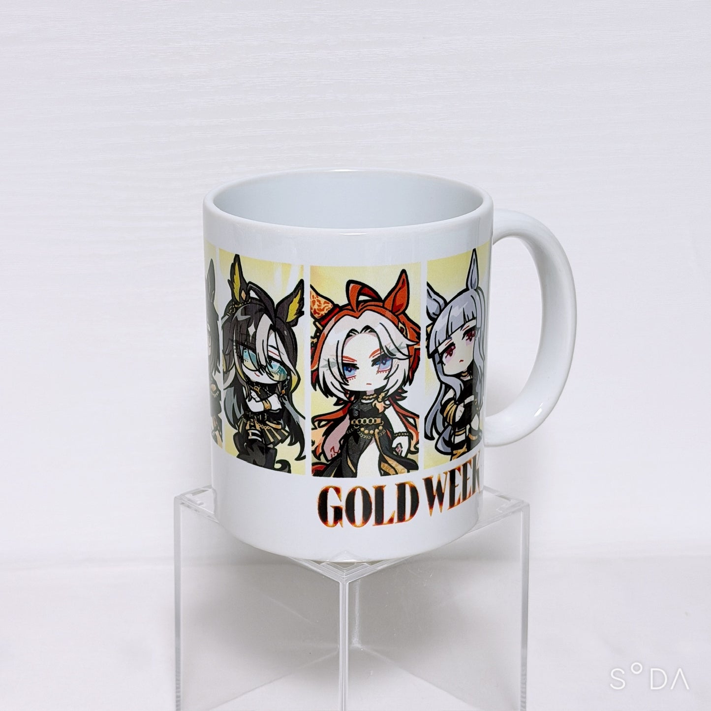 Umamusume Pretty Derby GOLD WEEK Mini Character Mug Cup — Stay Gold, Dream Journey, Orfevre, Nakayama Festa, Gold Ship & Fenomeno [Cygames Place Exclusive]