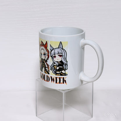 Umamusume Pretty Derby GOLD WEEK Mini Character Mug Cup — Stay Gold, Dream Journey, Orfevre, Nakayama Festa, Gold Ship & Fenomeno [Cygames Place Exclusive]