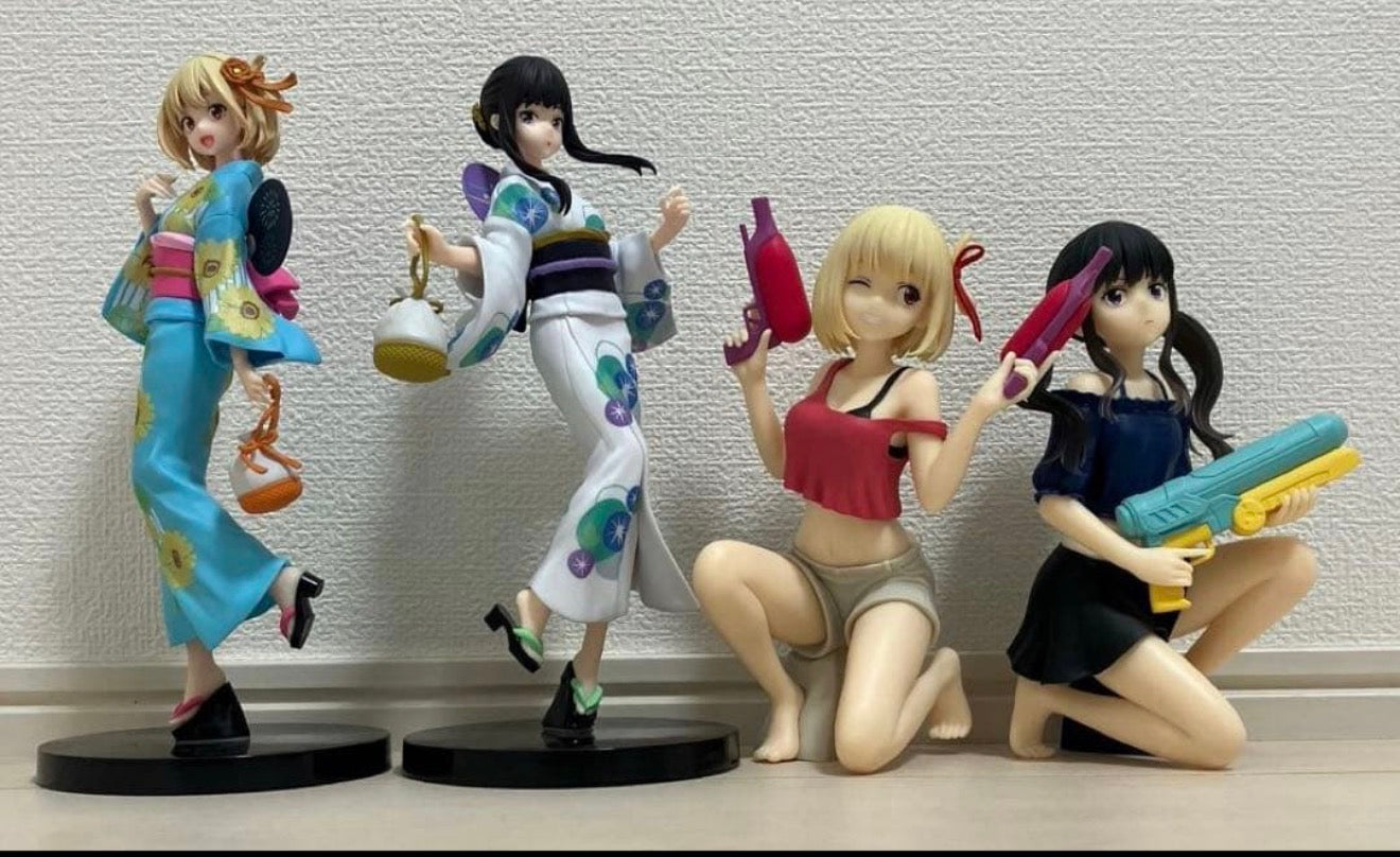 Lycoris Recoil Figure 4-Piece Set - Pre-owned, No Box, Excellent Condition