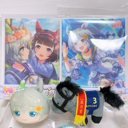 Seiun Sky Umamusume Pretty Derby Rare Collector's Bundle — Chibi Plush, Formeit Plush, Manju Mascot, Acrylic Plates, Mini Shikishi, Can Badge, Sarakore Ball Chain & Daiso Acrylic Stands