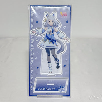 Hishi Miracle 5-Piece Collector Set - Prize Figure, Racing Outfit Acrylic Stands & Can Badge | Umamusume: Pretty Derby