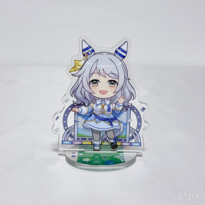 Hishi Miracle 5-Piece Collector Set - Prize Figure, Racing Outfit Acrylic Stands & Can Badge | Umamusume: Pretty Derby