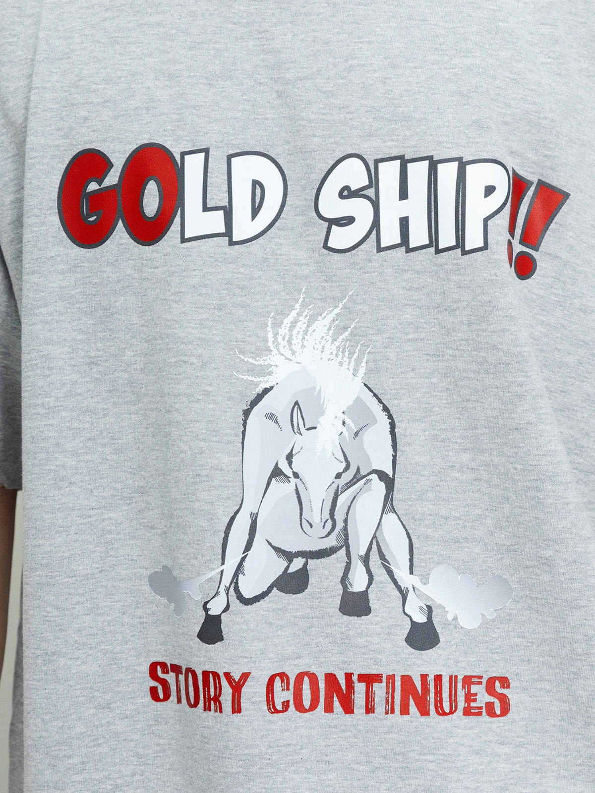 Gold Ship T-Shirt B (Grey) - Brand New - Official JRA Racehorse Apparel - S/M/L/XL/XXL