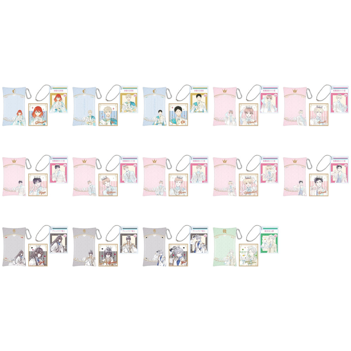 LaLa 50th Anniversary Gacha Chara Pouch Set (Pouch, Sticker & Acrylic Keychain) - Lawson Loppi HMV Exclusive - Ouran, Vampire Knight, Natsume & Snow White with the Red Hair