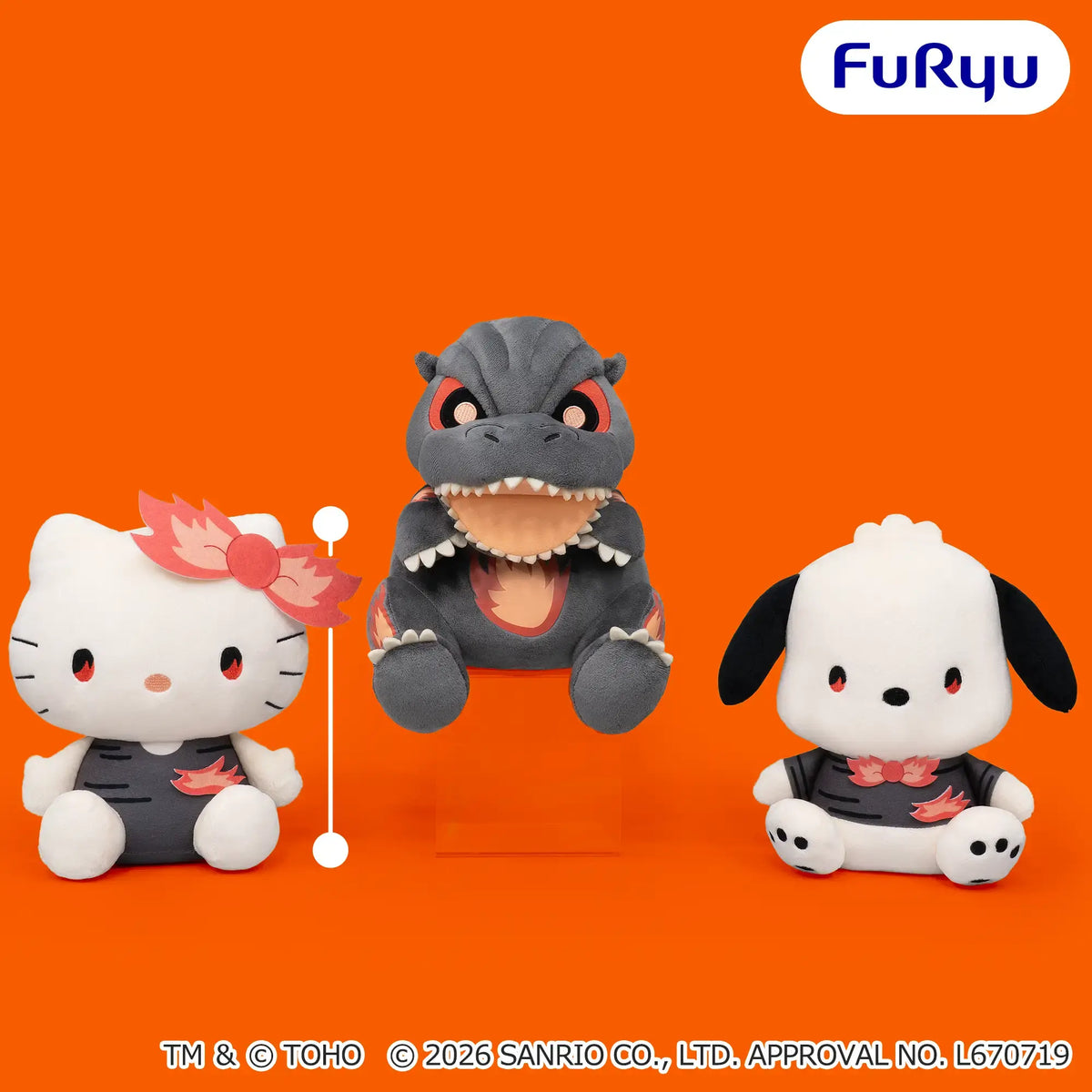 Godzilla x Sanrio Characters Big Plush (3 Types, Complete Set Available) - FuRyu Prize - Godzilla
